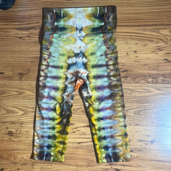 Dharma Trading Co. Cropped Tie Dye Cotton Spandex Work Out Pants Sz S - Picture 2 of 4